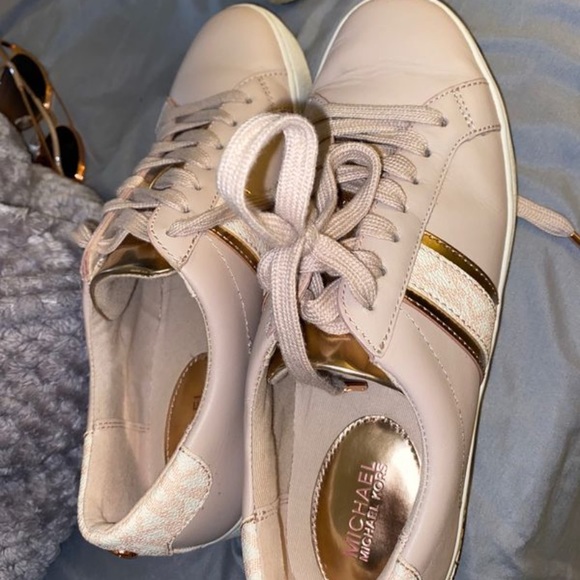 michael kors gold tennis shoes